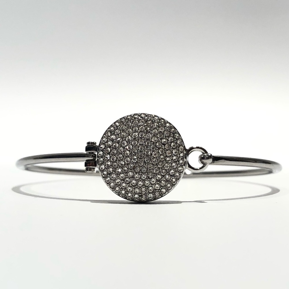 Clasp silver tone pave bracelet